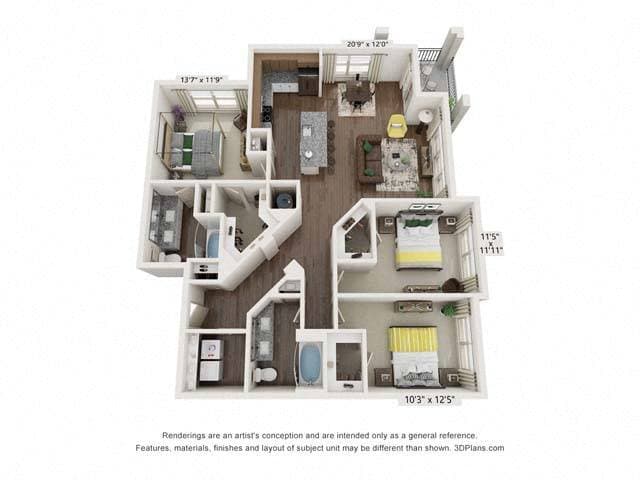 Floor Plan - Three-Bedroom (C1)