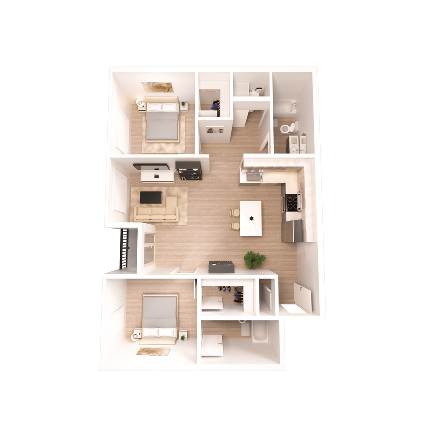 2 Bedroom 2 Bathroom at The Edison - The New Jersey