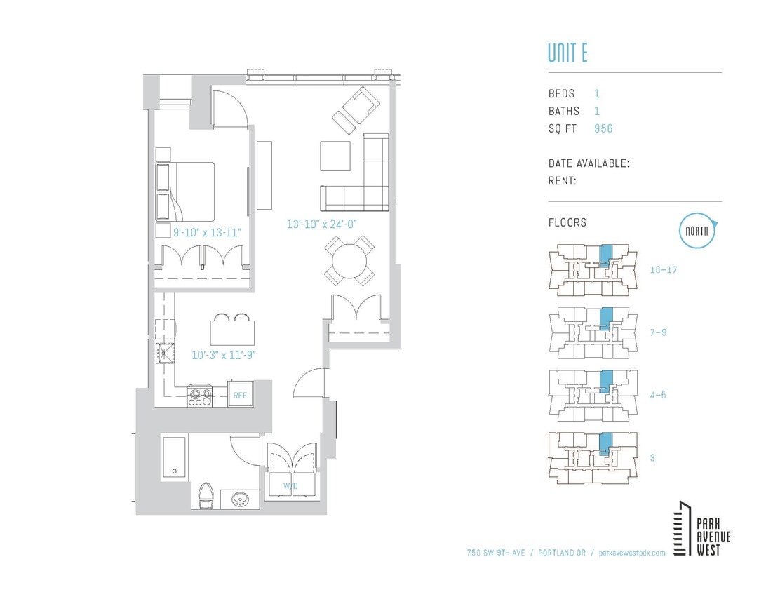 Floor Plan - 1 Bed 1 Bath