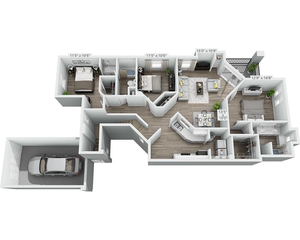 Floor Plan - Three Bedroom C2D