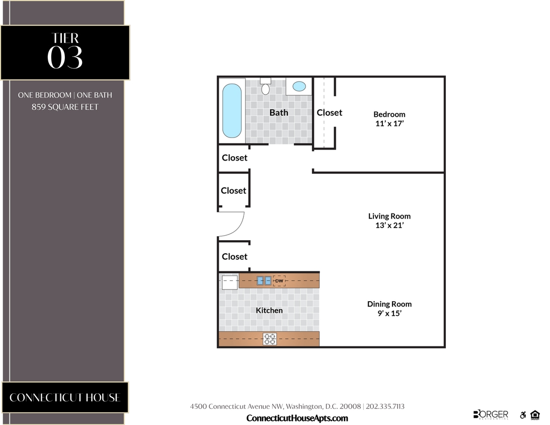 Floor Plan - 1 Bedroom - 03 Tier
