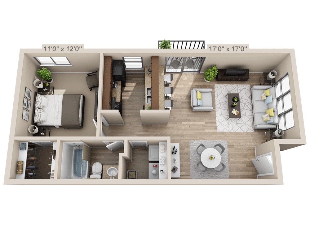 Floor Plan - One Bedroom A1BRW