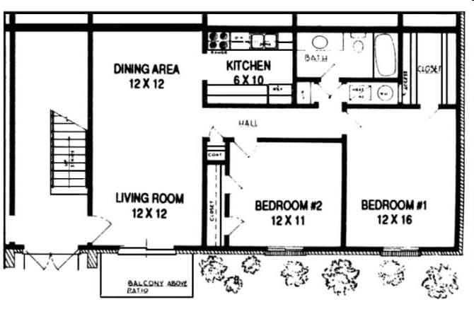 2BR/1BA - 2 Bedroom 1 Bath Garden