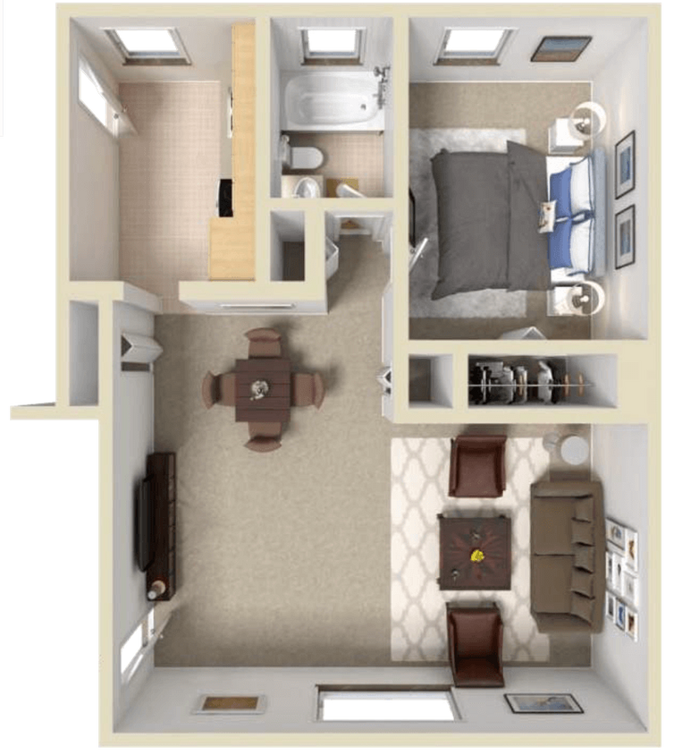 Floor Plan - 1 Bedroom