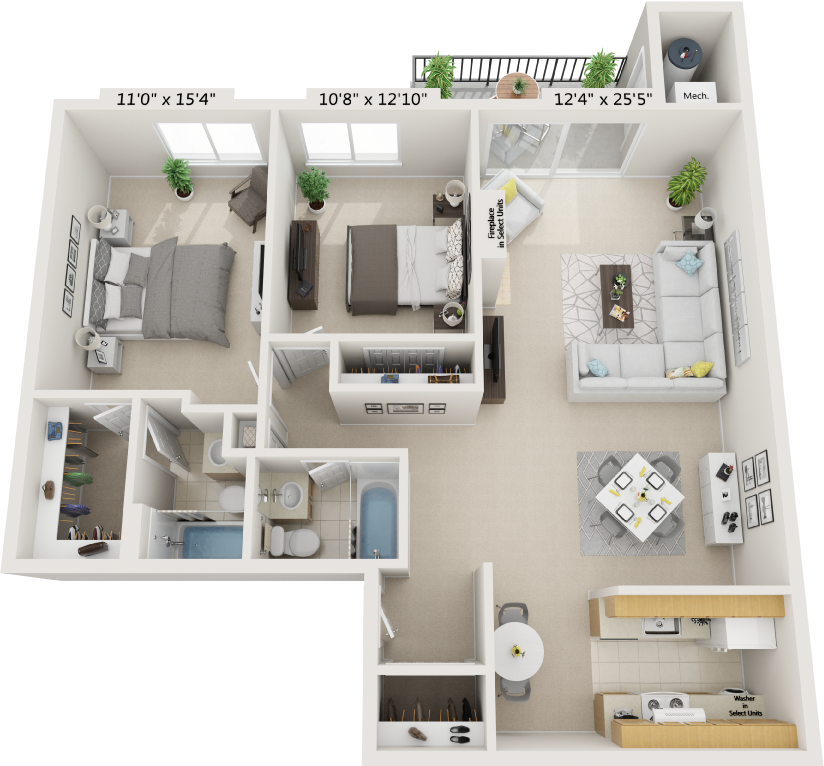 Floor Plan - 2BR | 2BA