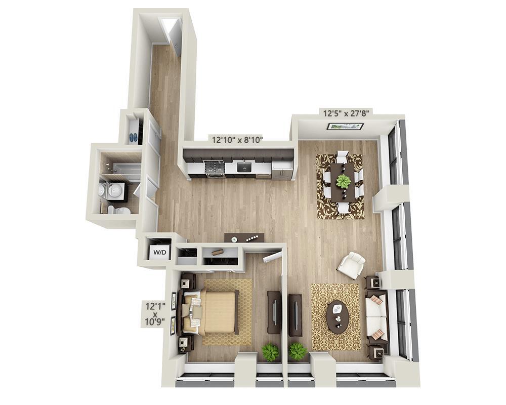 Floor Plan - One Bedroom A1F