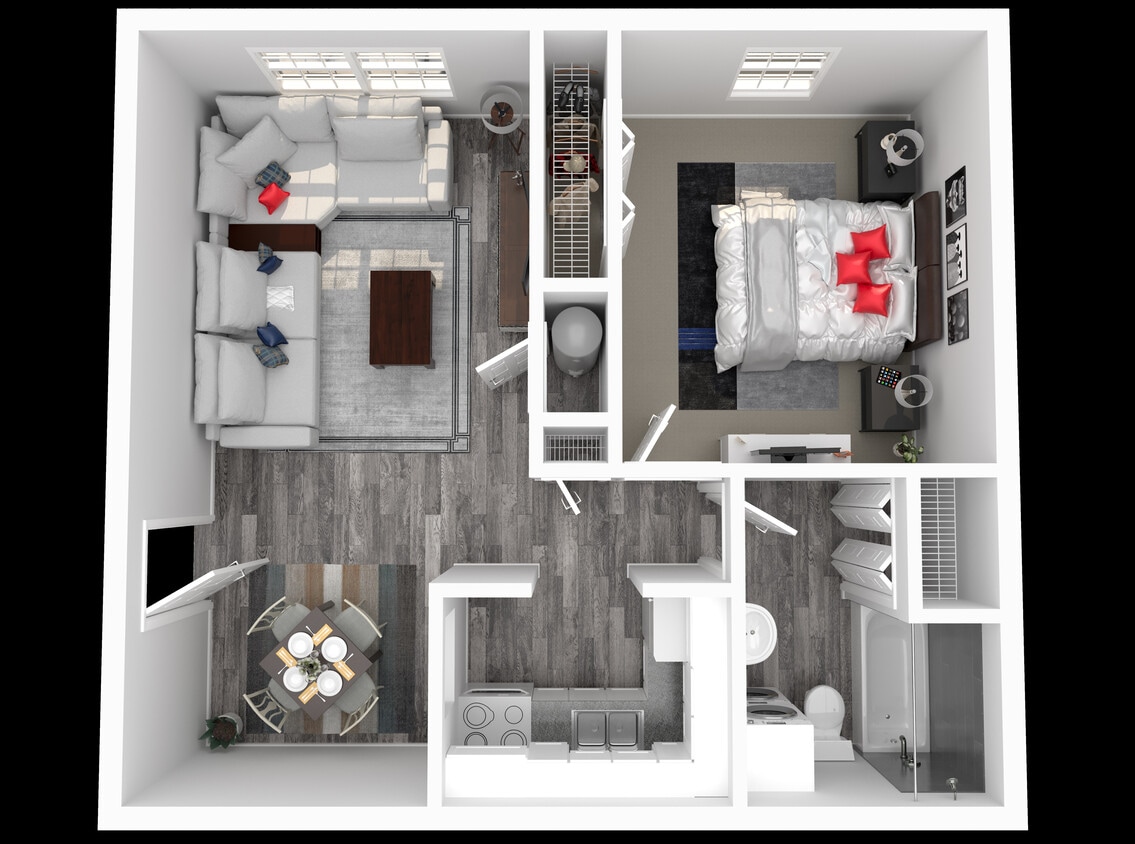 Explore this contemporary and efficient living space perfect for singles or couples. - W 1X1