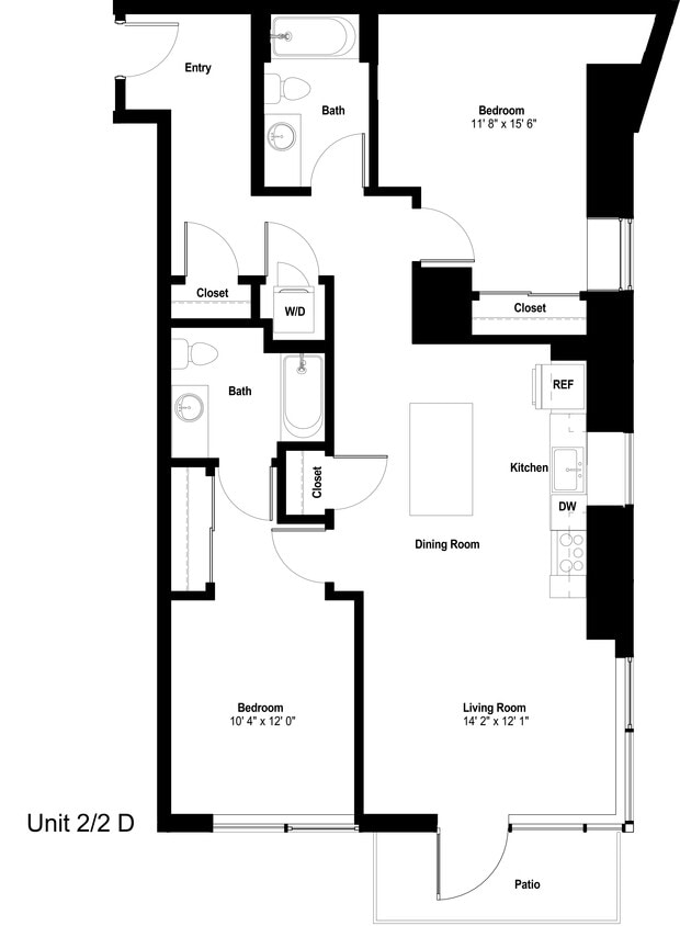 Floor Plan - 2x2 F