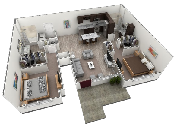Floor Plan - 2 BR Grand Courtyard