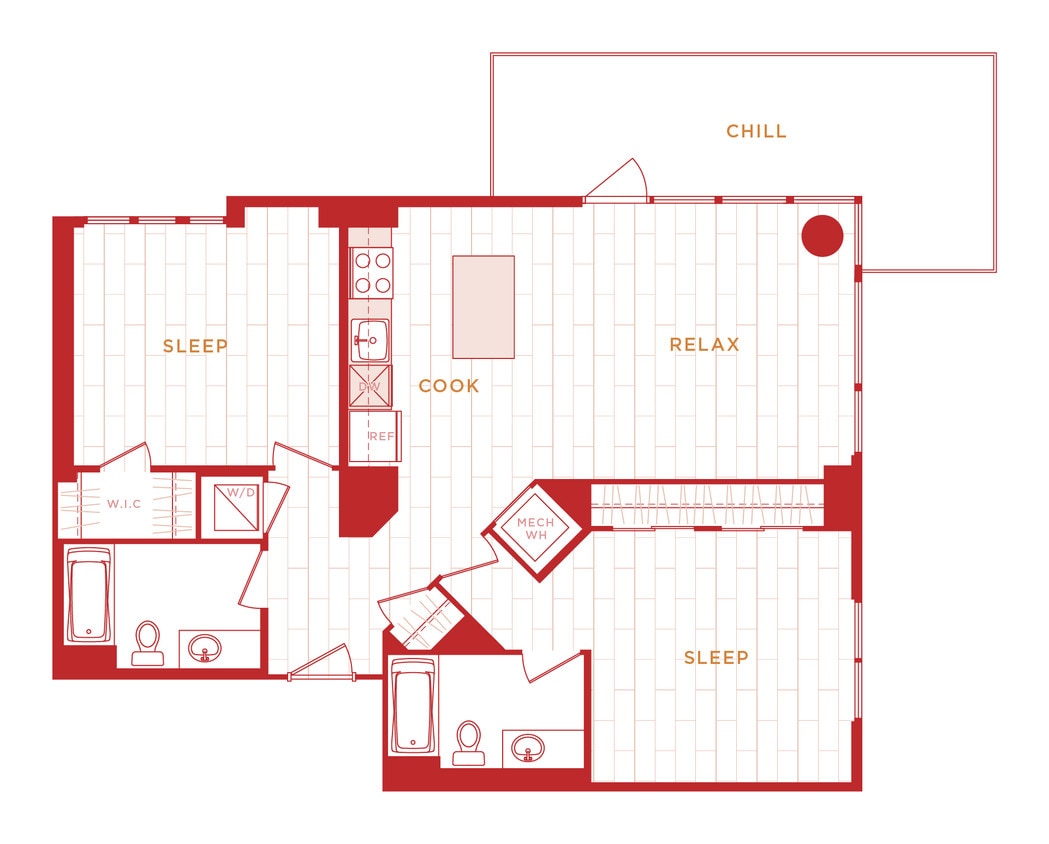 Floor Plan - 2 Bed/2 Bath s-b04