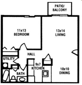 1BR/1BA - 1 Bed 1 Bath 700