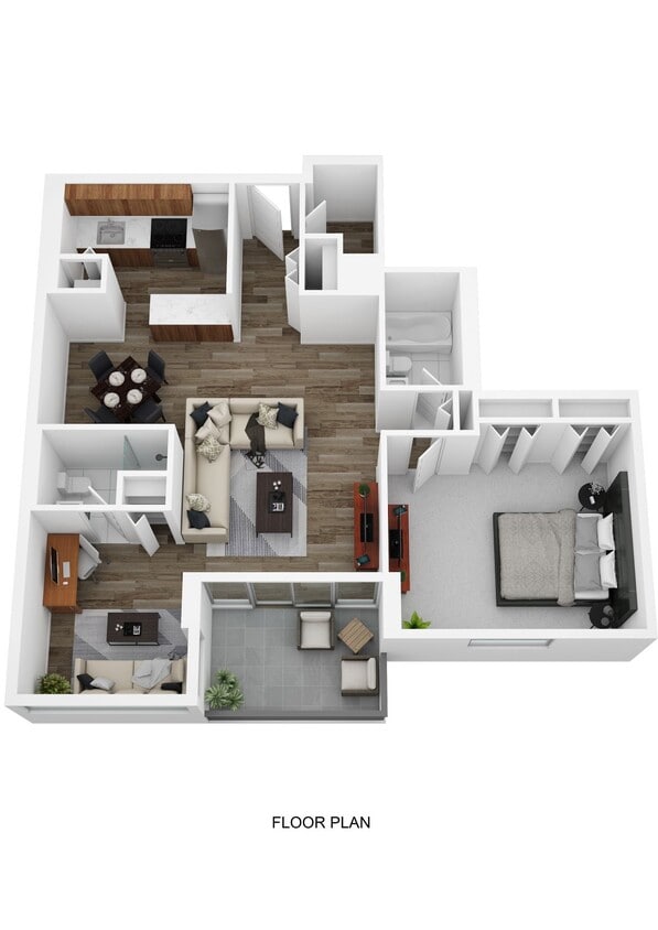 Floor Plan - 1 Bedroom 1 Bath with Den