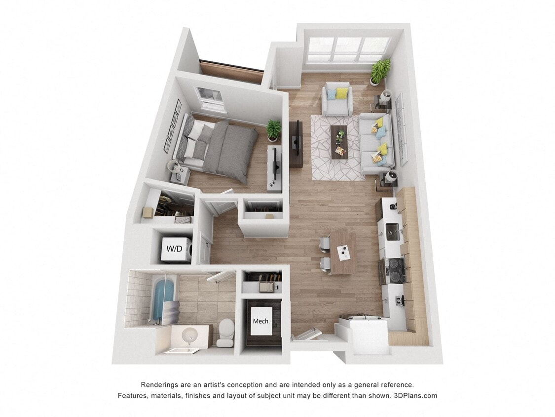 Floor Plan - Avenue G | 1 Bed/1 Bath-AW-10.1