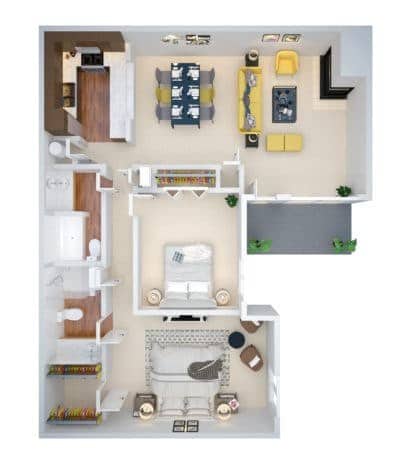 Floor Plan - 2 BED, 2 BATH (rbb2)