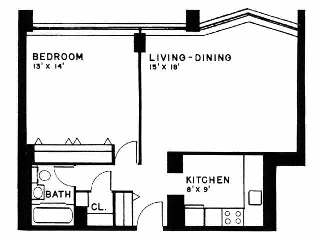 1BR/1BA - H