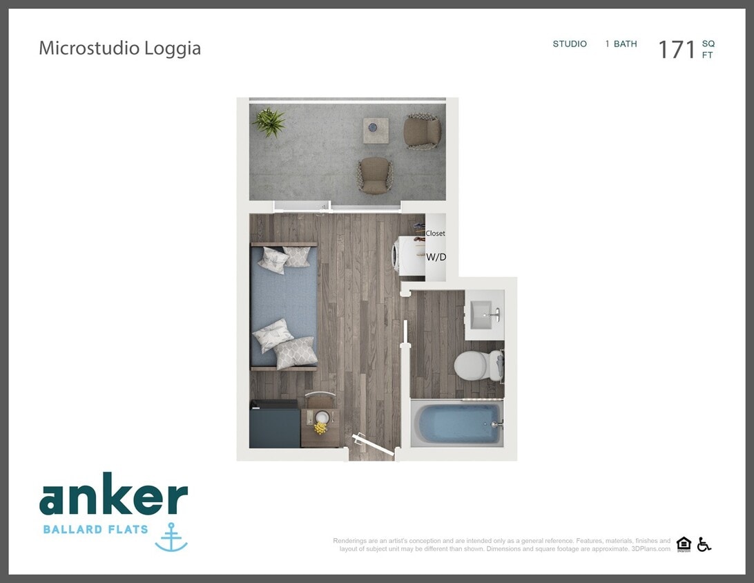 Floor Plan - Microstudio with Loggia