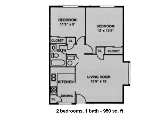 2BR/1BA - 2 bedroom
