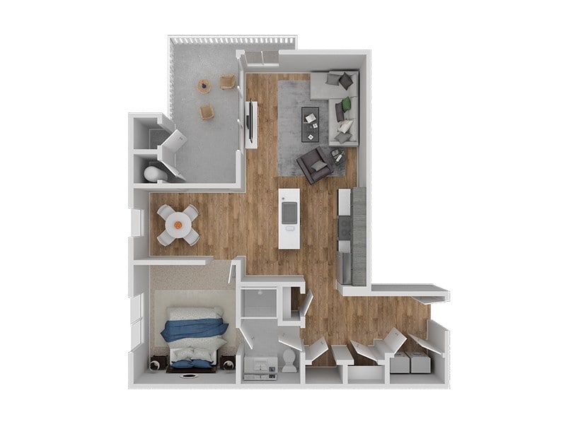 Floor Plan - 1 Bed 1 Bath A2