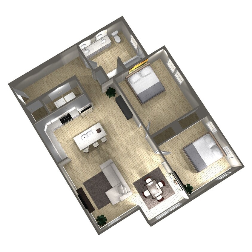 Floor Plan - 2 Bed E (ADA)