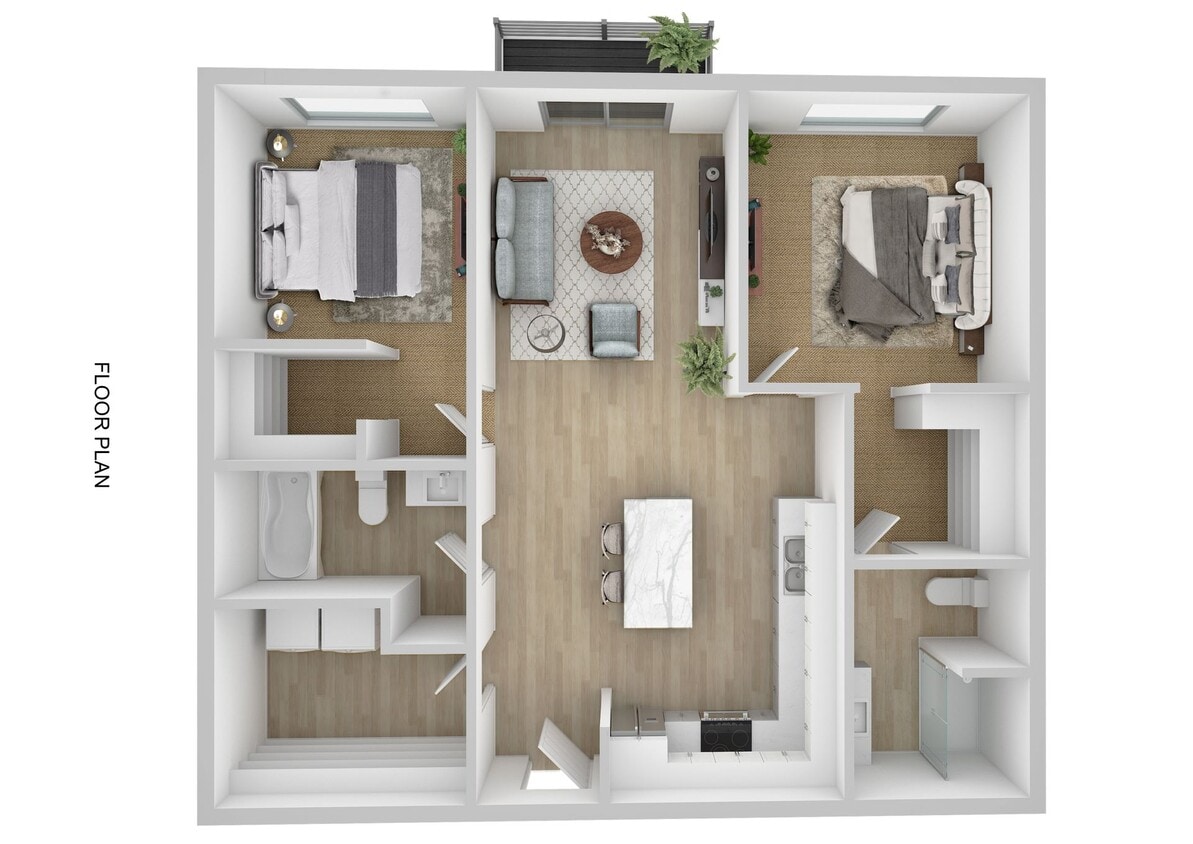 Floor Plan - 2 Bed - City Facing