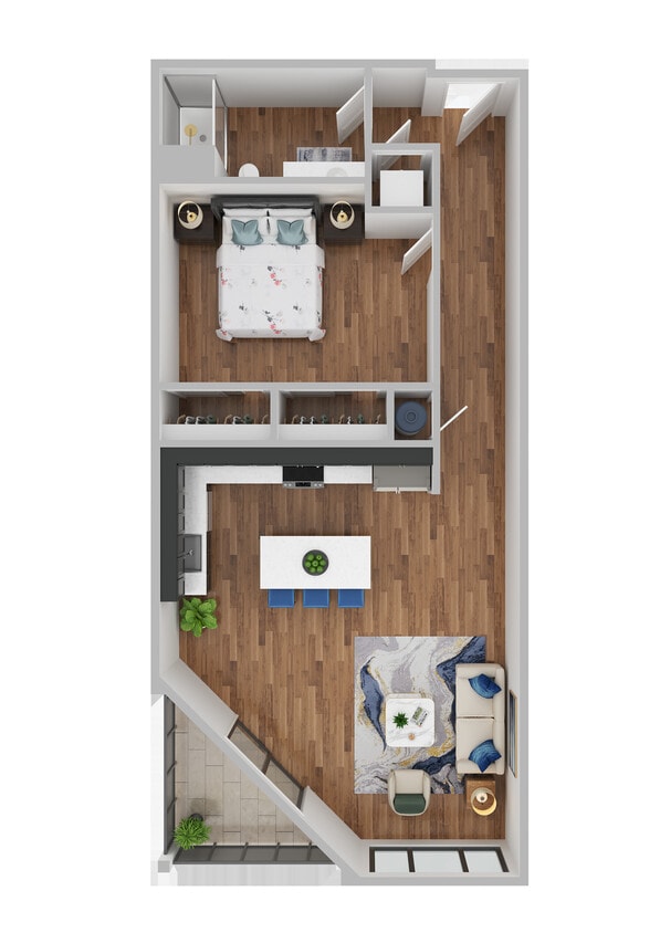 1-1D 3D Floor Plan - 1-1D
