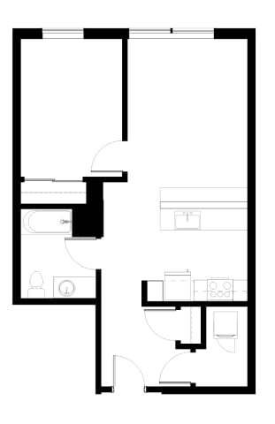 Floor Plan - 1x1 B