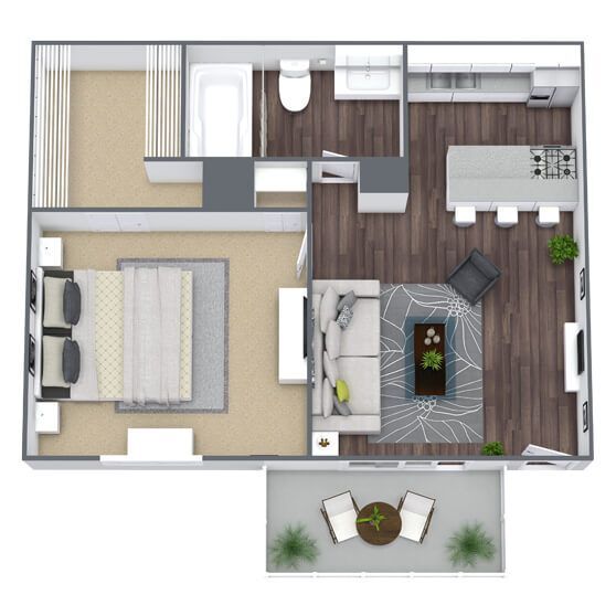 Floor Plan - Jr. One Bedroom