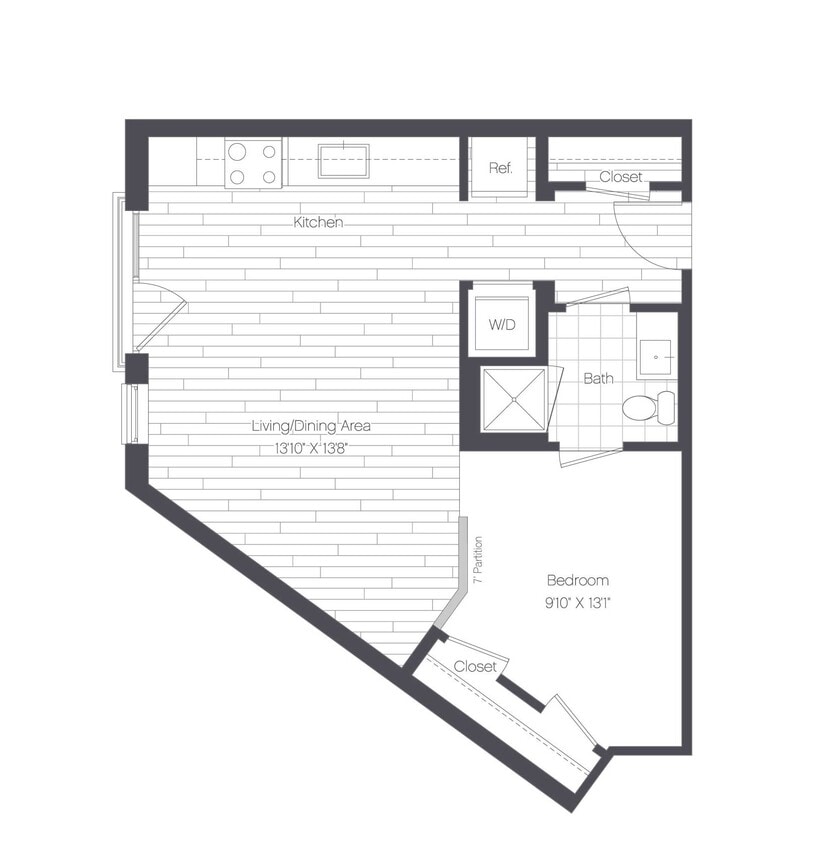 Floor Plan - 1 Bed/1 Bath-1A