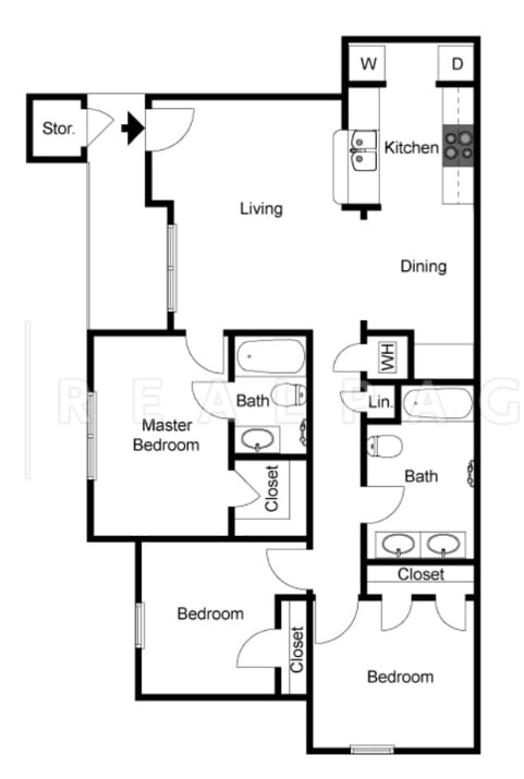 3BR/2BA - 3 Bedroom, 2 Bath
