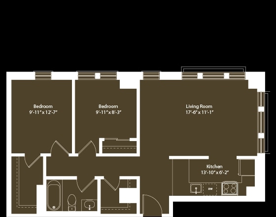2BR/1BA - dlp2b13
