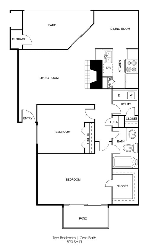 Shelby 2 Bed / 1 Bath 893 - Shelby