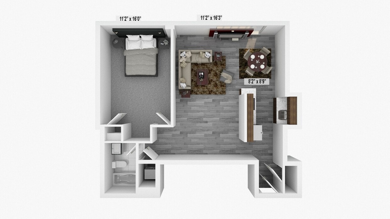 Floor Plan - 1 Bed Standard AB