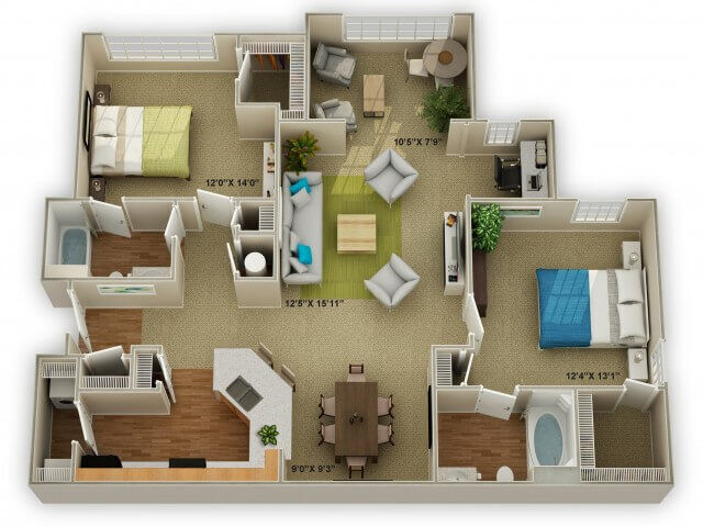 Floor Plan - The Brookstone with Sunroom