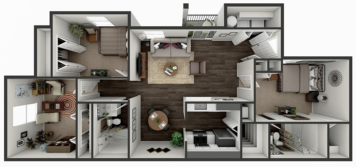 Floor Plan - 3BR2B RENBelmont Hill Apartments