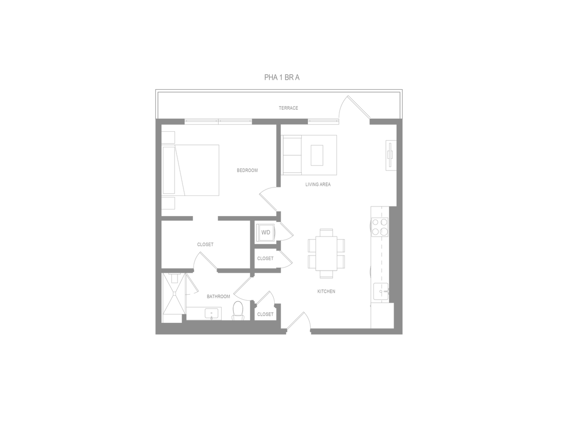 Floor Plan - Alta PHA 1 Bedroom A