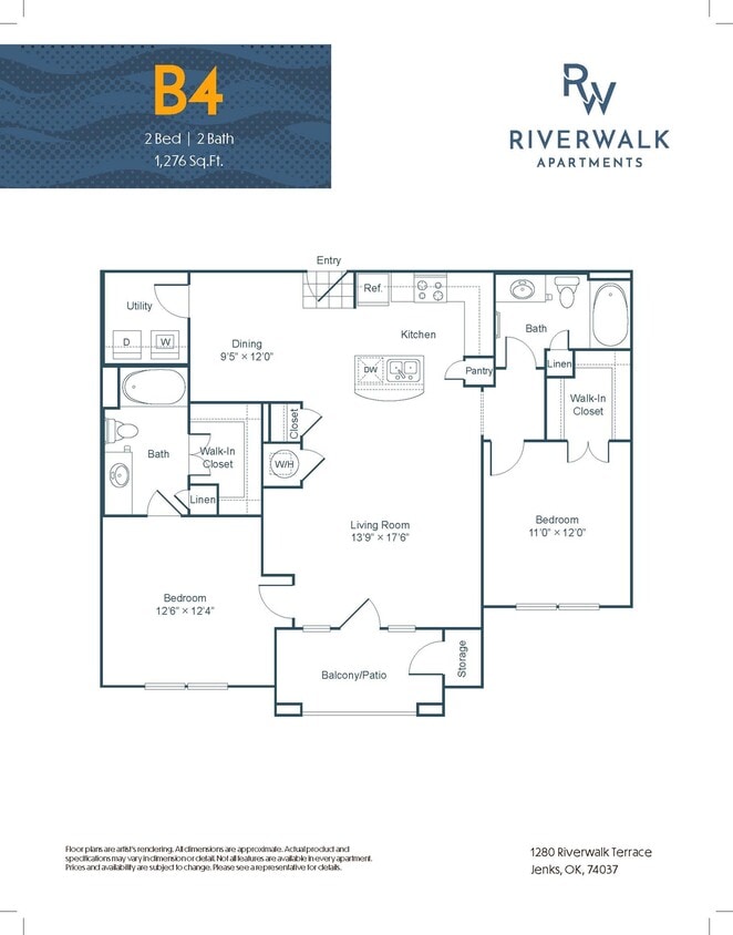 B4 Floor Plan - 2 Bedroom - B4