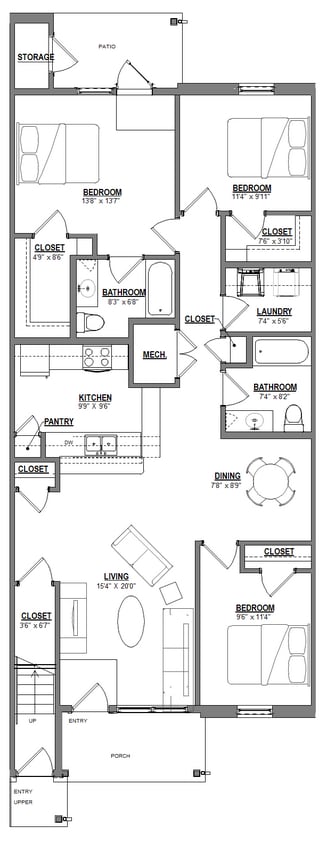 Floor Plan - 3 x 2