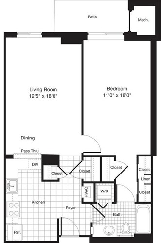 Floor Plan - 1 Bedroom S