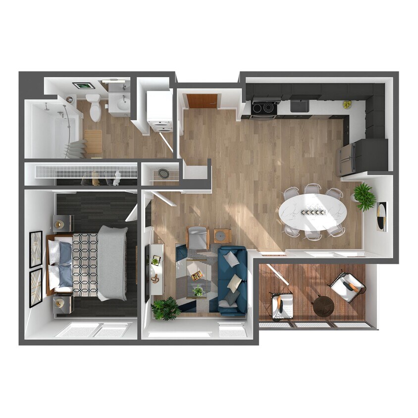 Floor Plan - 1 Bed/1 Bath-A6