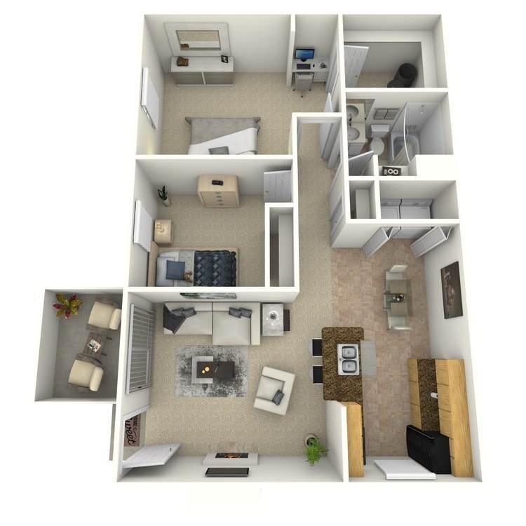 Floor Plan - Lisburne Renovated - Two Bedroom One Bath