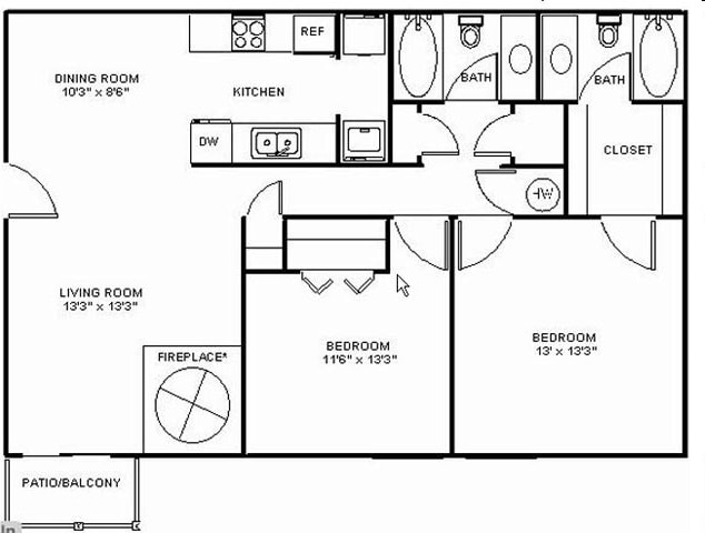 2BR/2BA - 2 Bedroom 2 Bathroom - B1