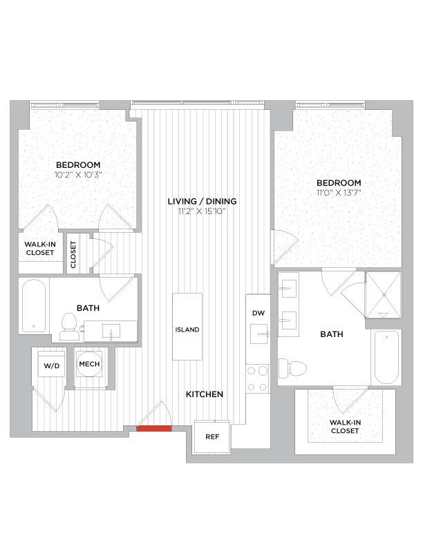 Floor Plan - 2 Bed/2 Bath-C04 Type A West