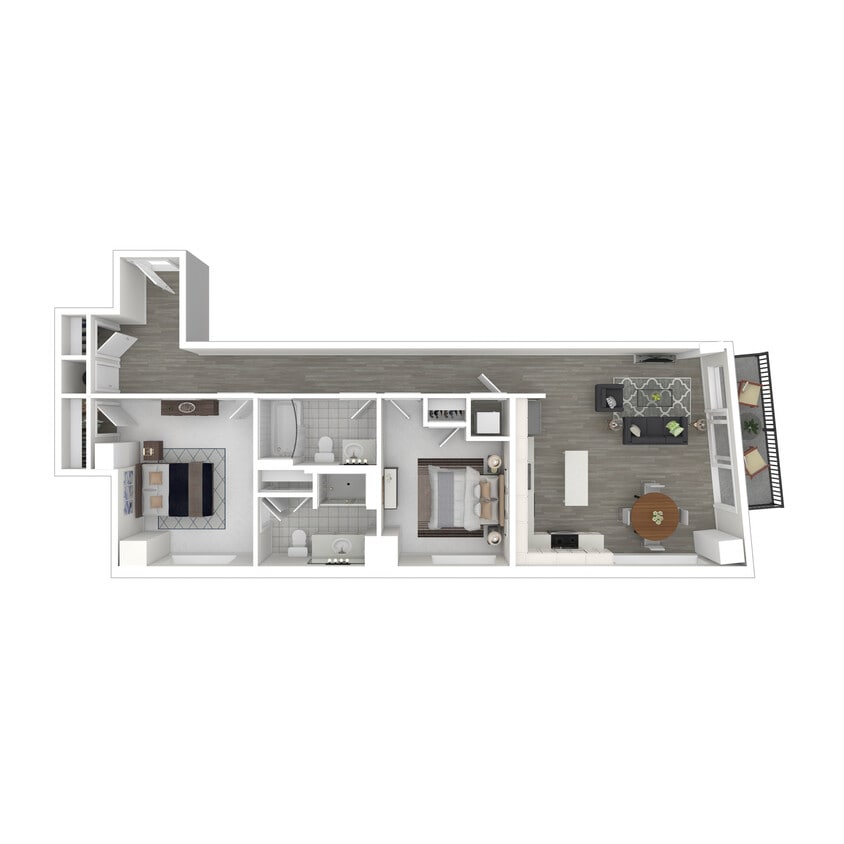 Atlantic - 2 Bedroom - 3D Furnished - Atlantic