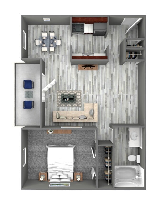 Floor Plan - 1 Bedroom Apartment