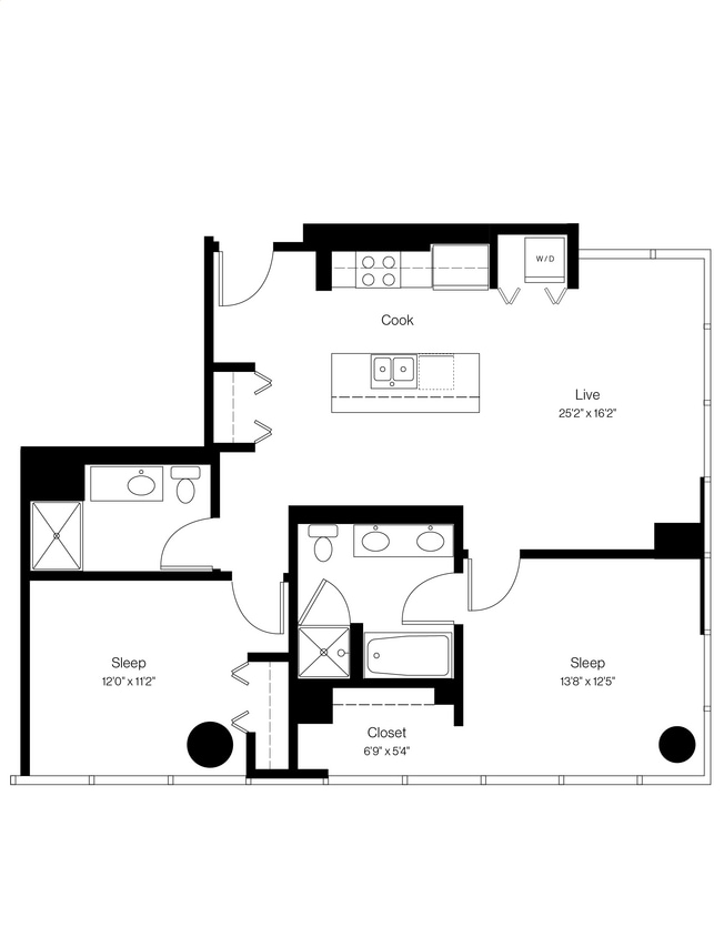 Floor Plan - 2 Bed/2 Bath 