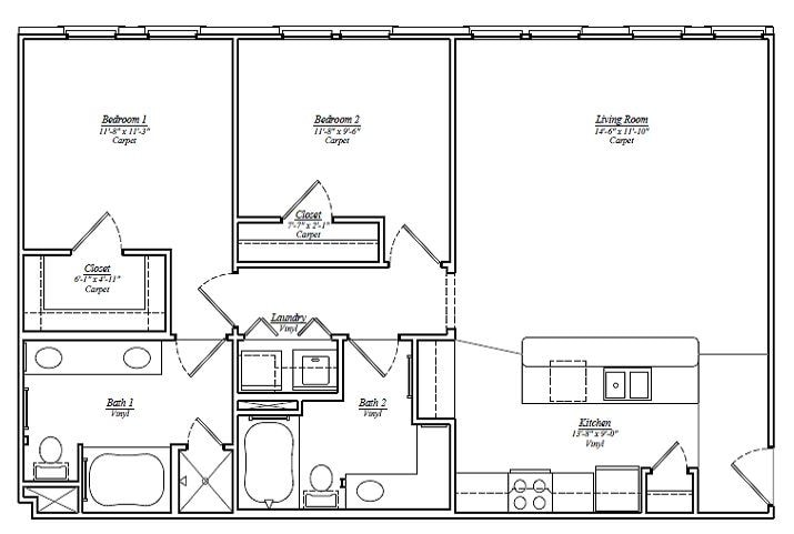 Floor Plan - B7 Two Bedroom