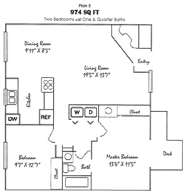 2BR/1.25BA - Morgan 2x1B