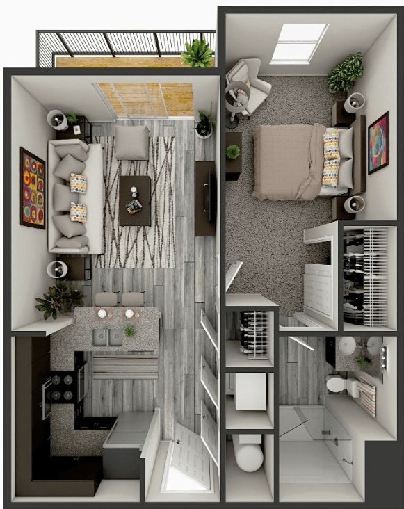 Floor Plan - Griswold & Anthony 1 Bedroom 1 Bath