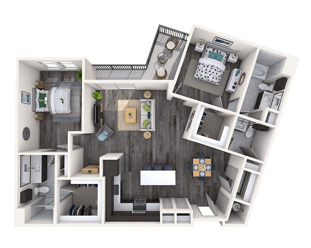 Floor Plan - Two Bedroom B2F