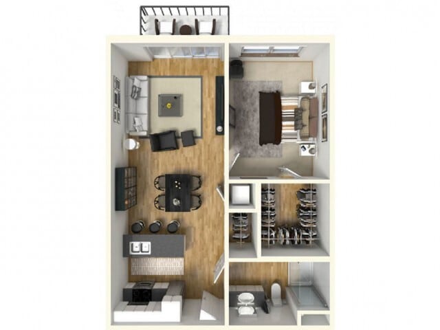 1 Bed / 1 Bath - 702 SF - Mineral